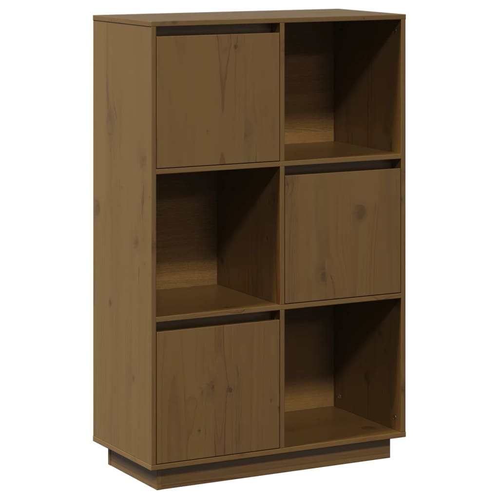 vidaXL Vitrinskåp honungsbrun 74x35x117 cm massiv furu