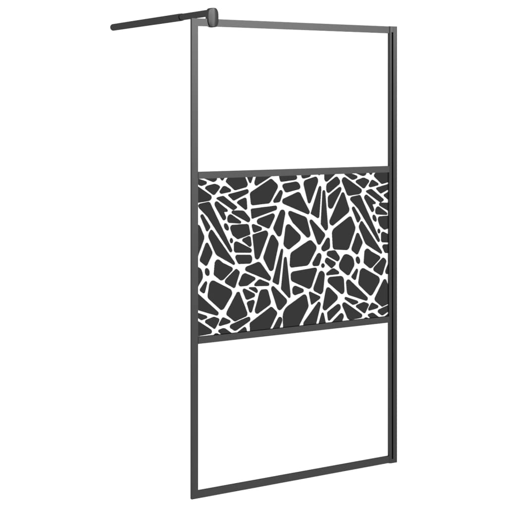 vidaXL Duschvägg 100x195cm ESG-glas med stendesign