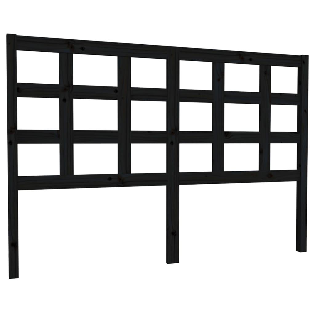 vidaXL Sänggavel svart 145,5x4x100 cm massiv furu