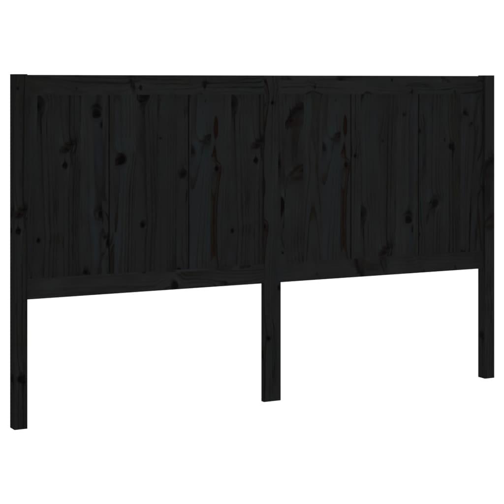 vidaXL Sänggavel svart 205,5x4x100 cm massiv furu
