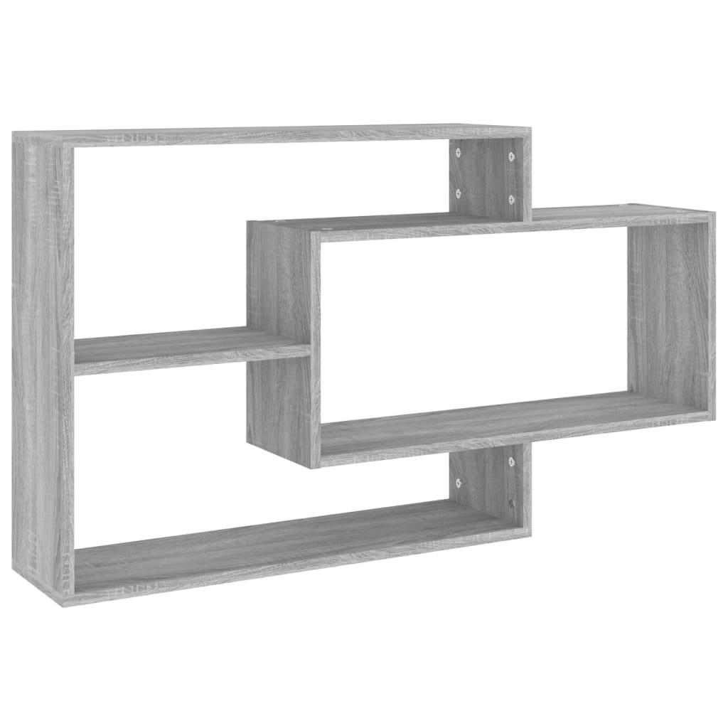vidaXL Vägghylla grå sonoma 104x20x58,5 cm konstruerat trä