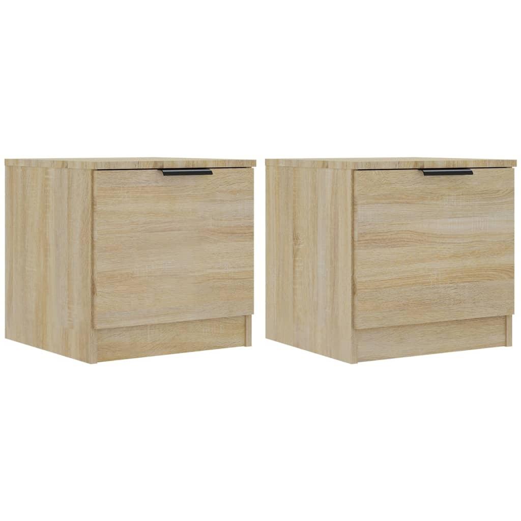 vidaXL Sängbord 2 st sonoma-ek 40x39x40 cm