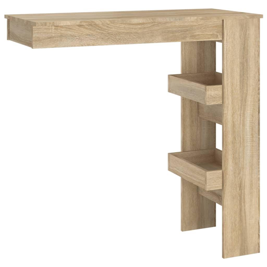 vidaXL Barbord väggmonterat sonoma-ek 102x45x103,5 cm konstruerat trä