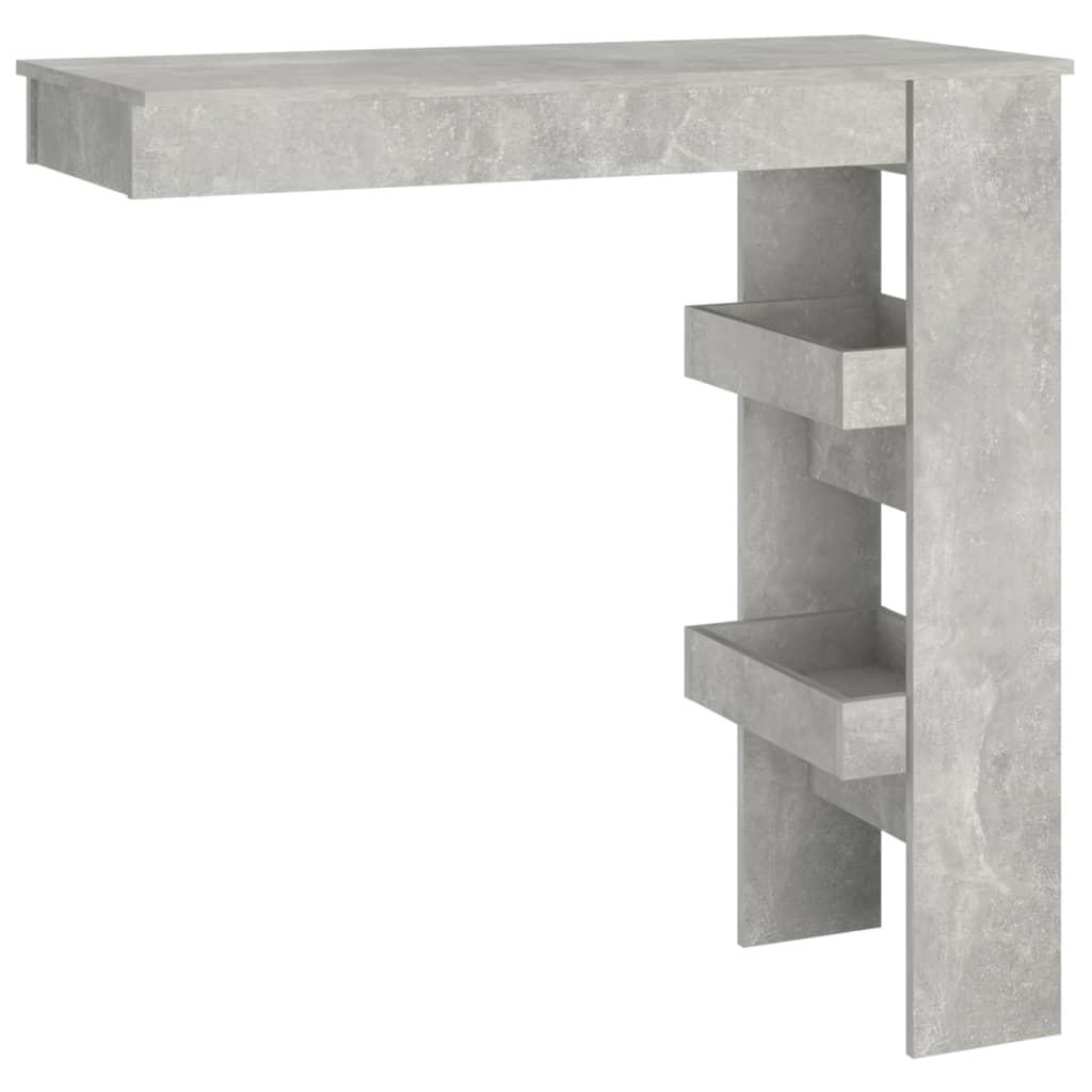 vidaXL Barbord väggmonterat betonggrå 102x45x103,5 cm konstruerat trä