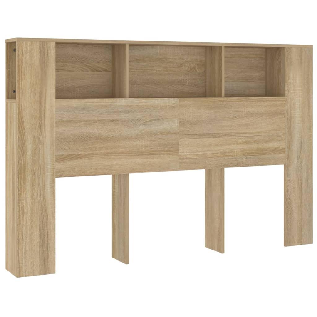 vidaXL Sänggavel med förvaring sonoma-ek 160x18,5x104,5 cm