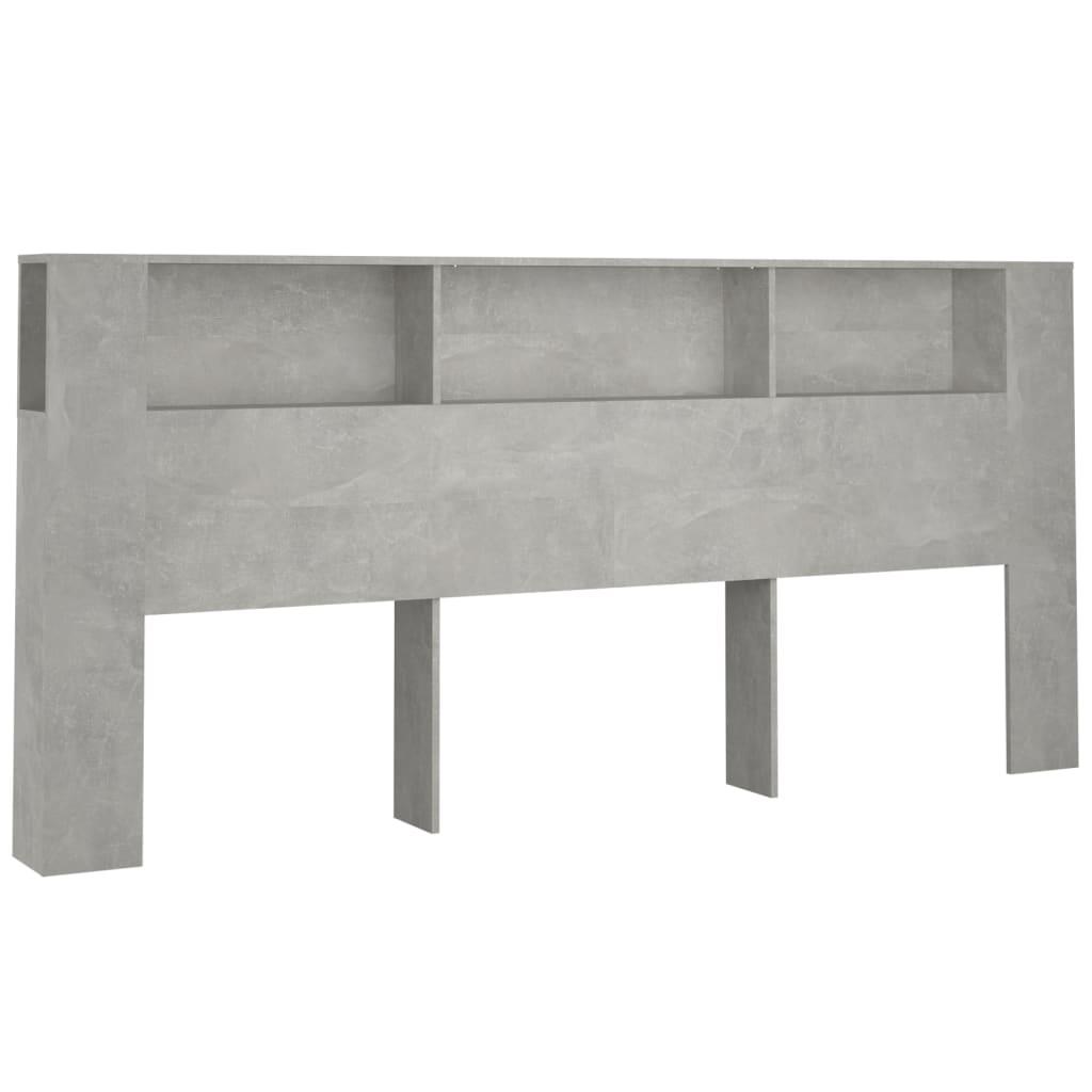 vidaXL Sänggavel med förvaring betonggrå 220x18,5x104,5 cm