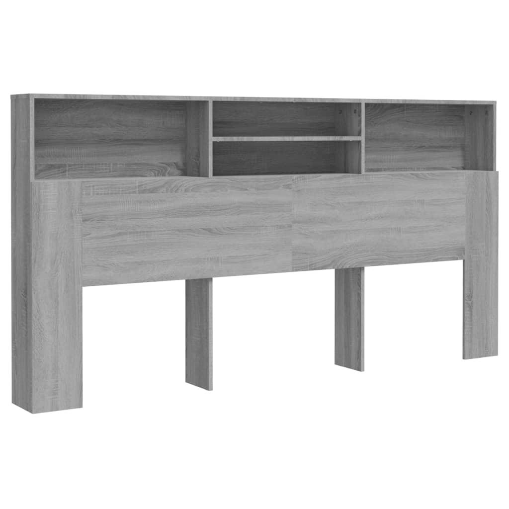 vidaXL Sänggavel med förvaring grå sonoma 200x19x103,5 cm