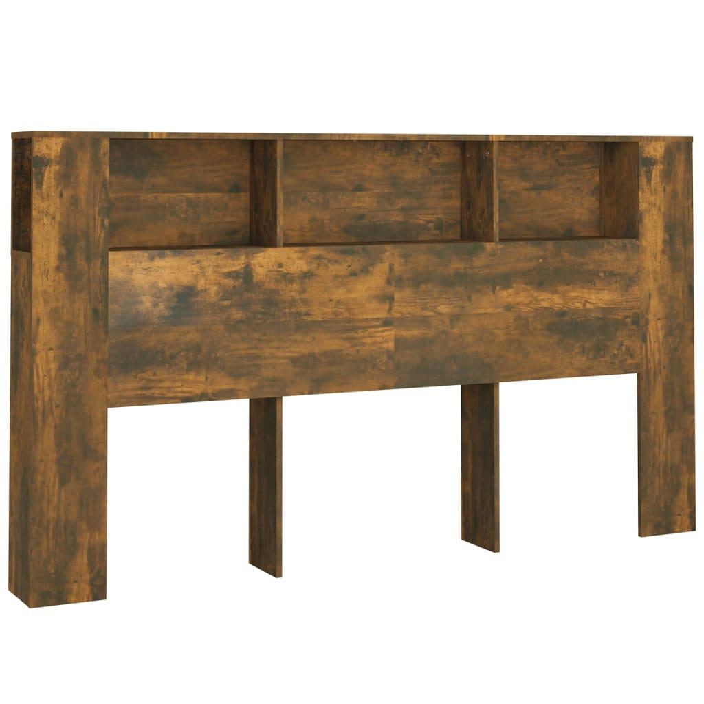 vidaXL Sänggavel med förvaring rökfärgad ek 180x18,5x104,5 cm