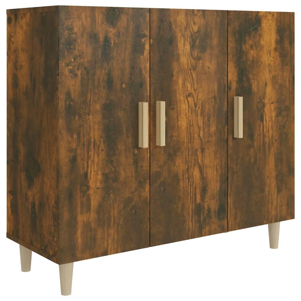 vidaXL Byrå rökfärgad ek 90x34x80 cm konstruerat trä