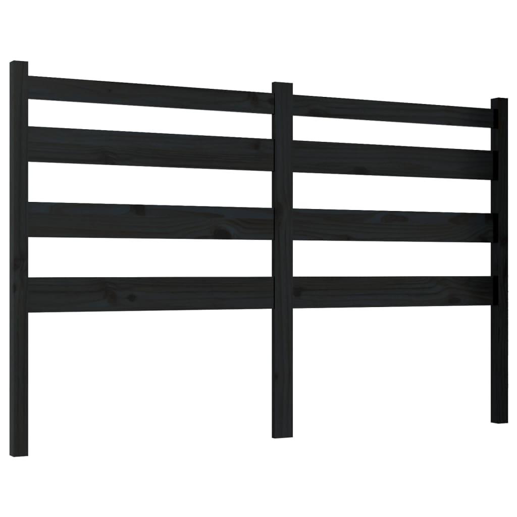 vidaXL Sänggavel svart 146x4x100 cm massiv furu