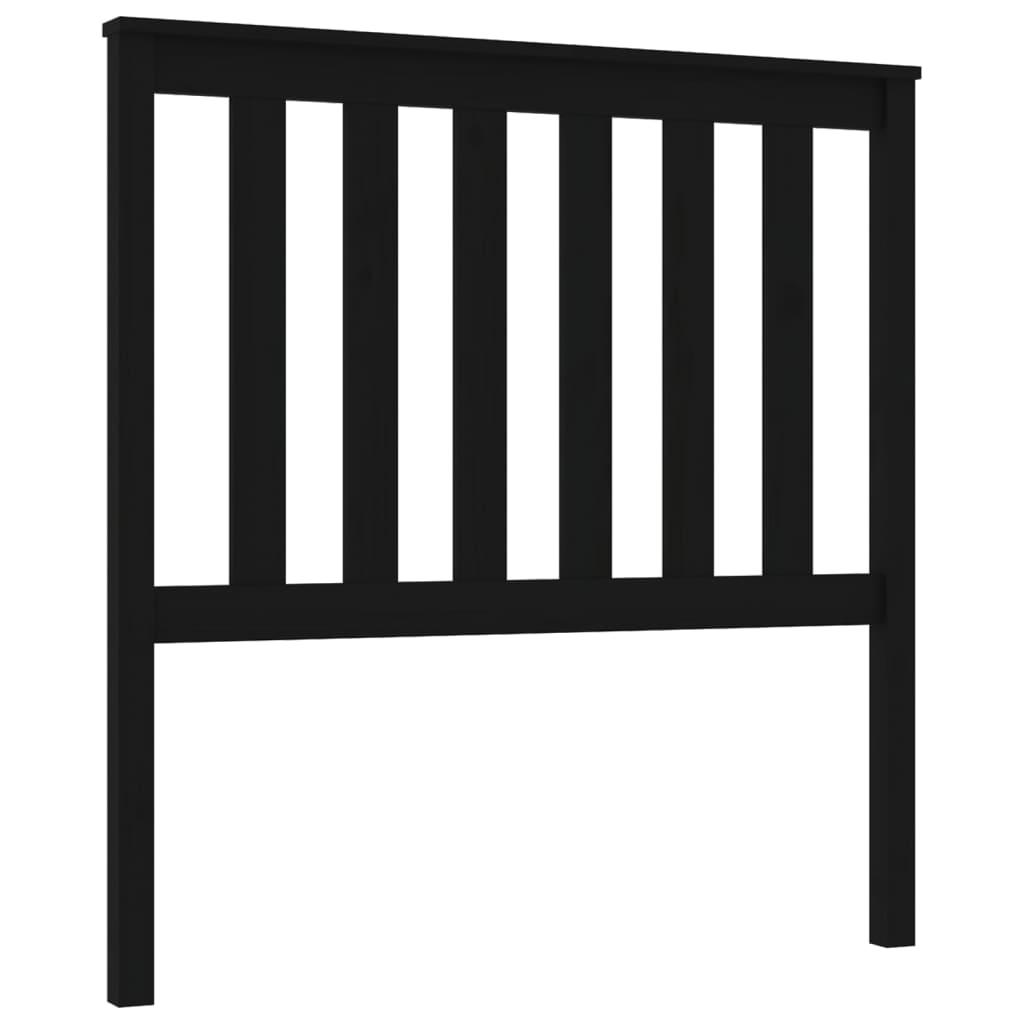 vidaXL Sänggavel svart 96x6x101 cm massiv furu