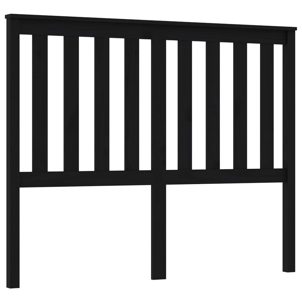 vidaXL Sänggavel svart 126x6x101 cm massiv furu