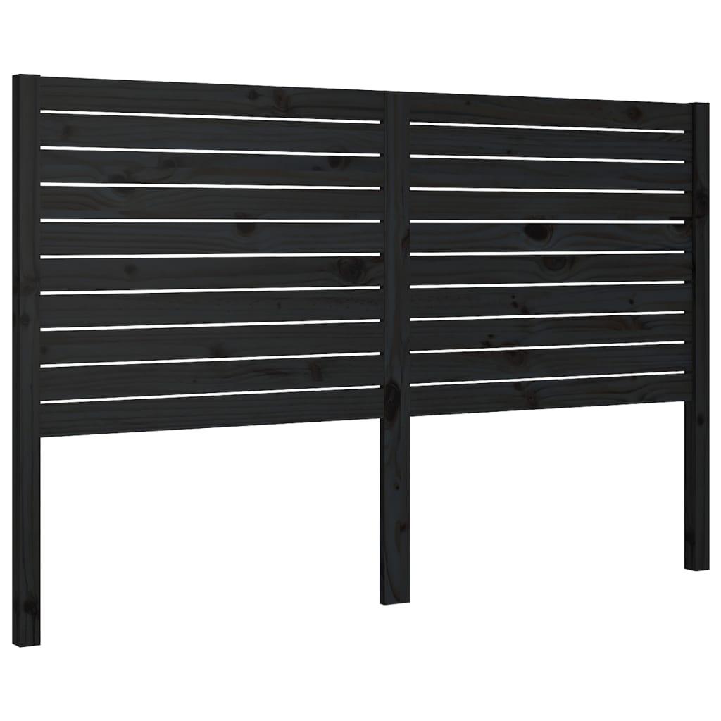 vidaXL Sänggavel svart 126x4x100 cm massiv furu