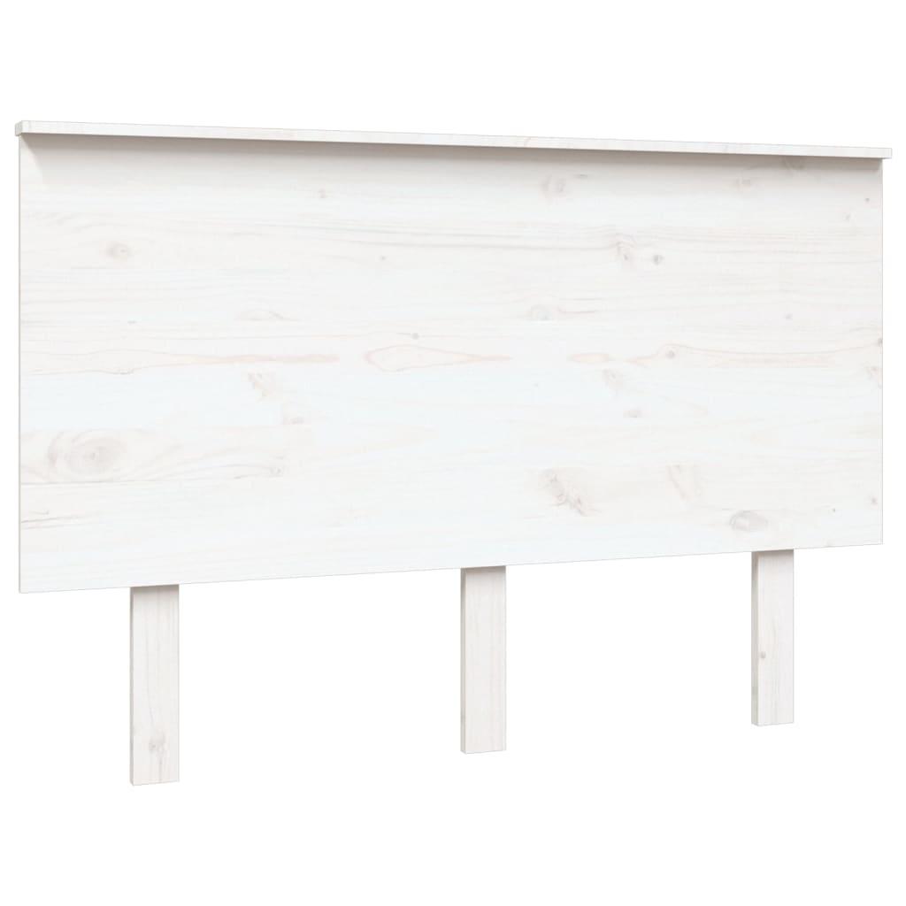 vidaXL Sänggavel vit 124x6x82,5 cm massiv furu