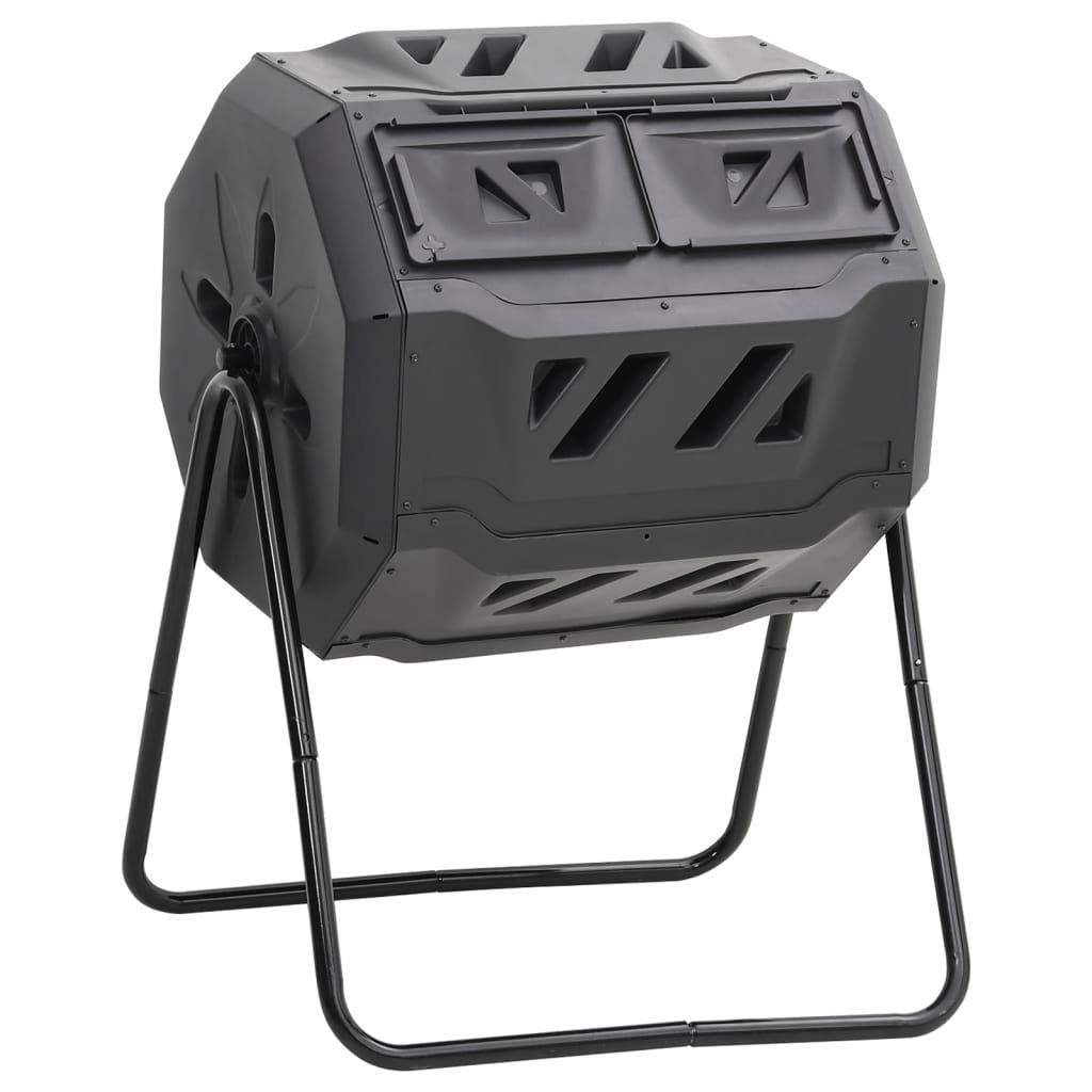 vidaXL Kompostlåda för trädgården svart 73x64x95 cm 160 L