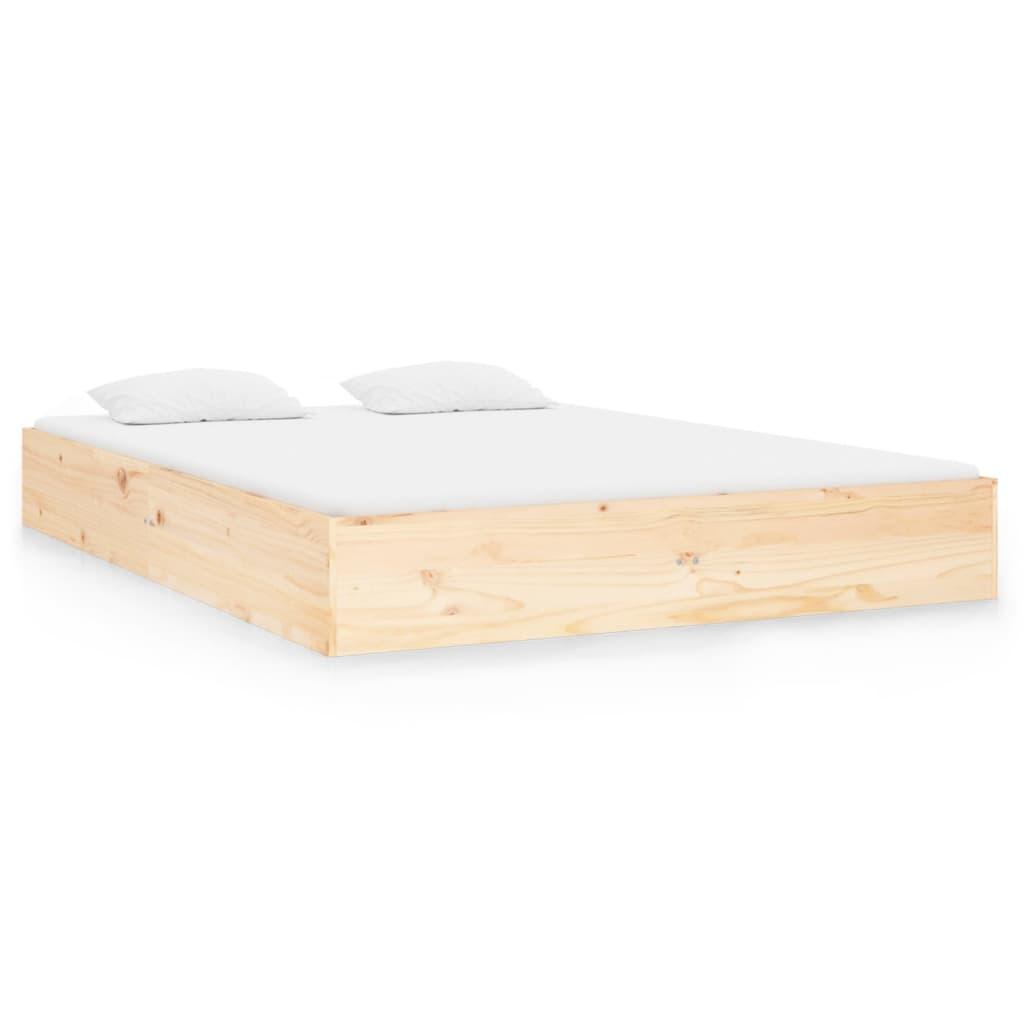 vidaXL Sängram massivt trä 140x190 cm
