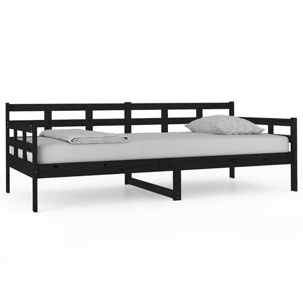 vidaXL Dagbädd svart 90x200 cm massiv furu