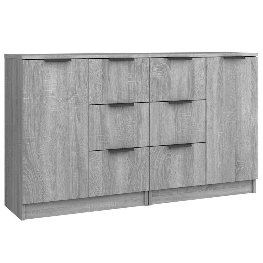 vidaXL Skänkar 2 st grå sonoma 60x30x70 cm konstruerat trä