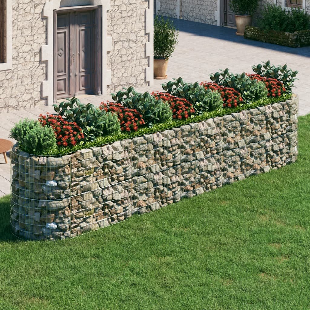 vidaXL Planteringsgabion galvaniserat järn 500x100x100 cm