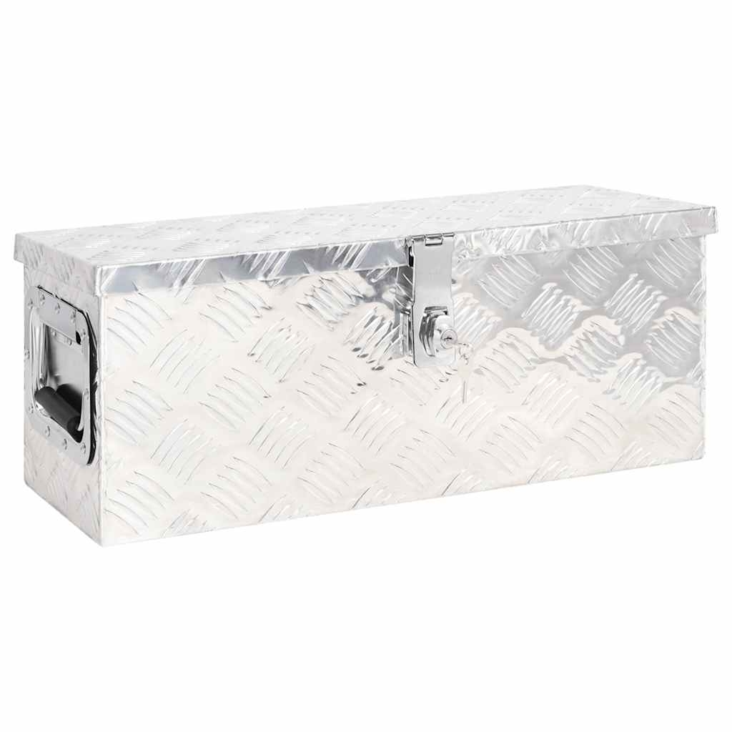vidaXL Förvaringslåda silver 60x23,5x23 cm aluminium