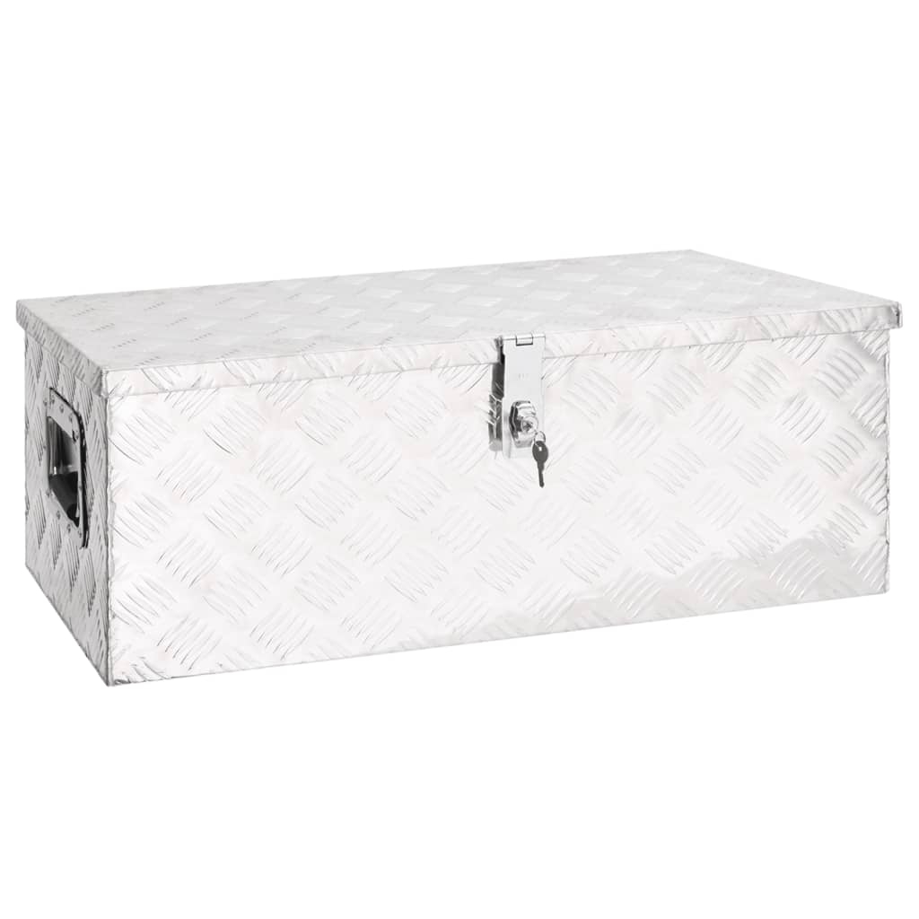 vidaXL Förvaringslåda silver 80x39x30 cm aluminium