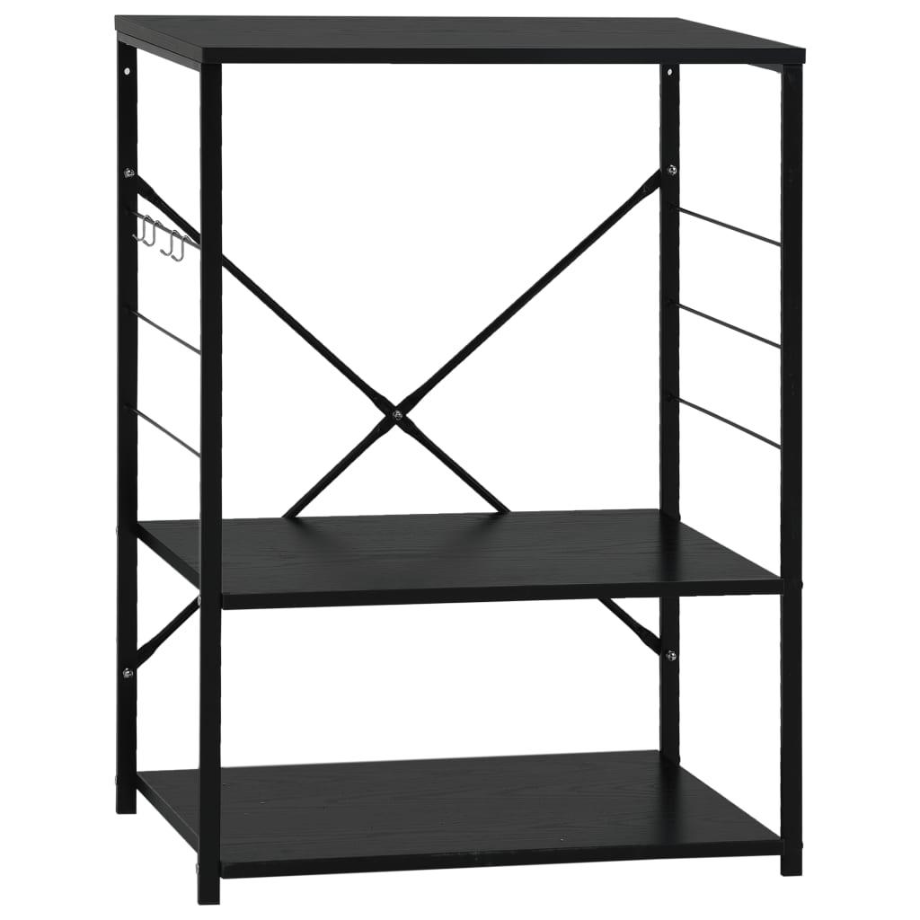 vidaXL Hylla för mikrovågsugn svart 60x39,6x79,5 cm konstruerat trä