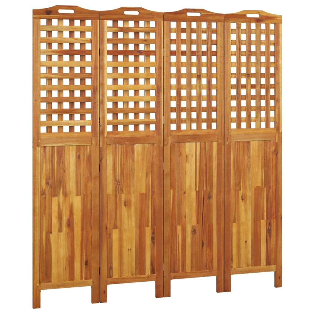 vidaXL Rumsavdelare 4 paneler 162x2x180 cm massivt akaciaträ