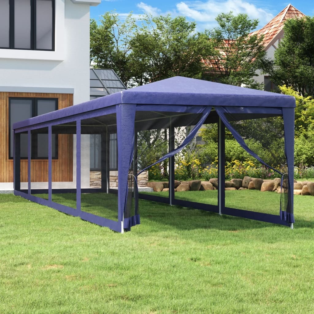 vidaXL Partytält med 10 sidoväggar i nät 3x12 m HDPE