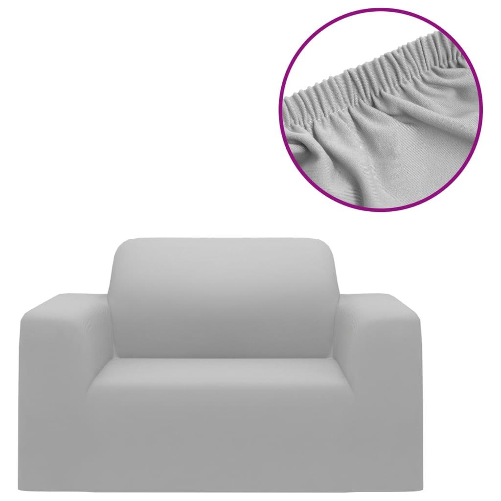 vidaXL Sofföverdrag med stretch grå polyesterjersey