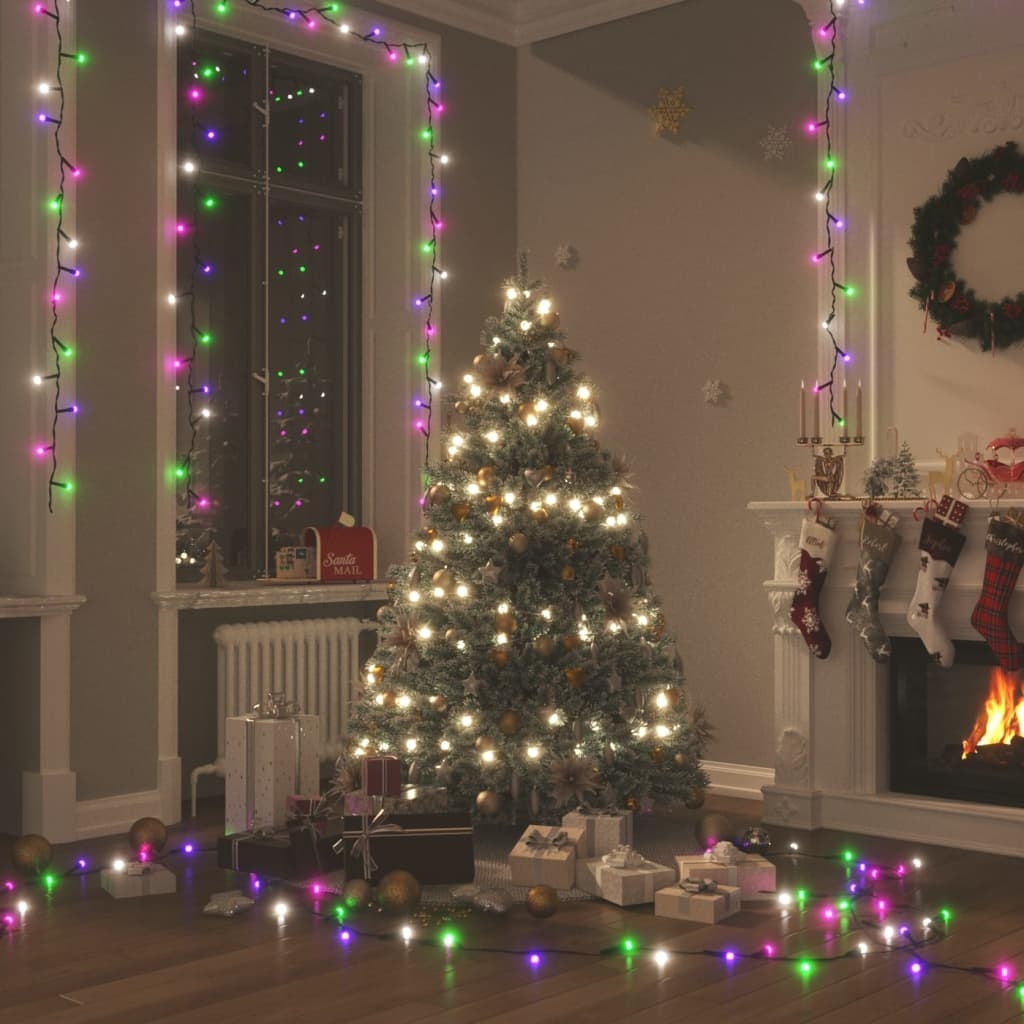 vidaXL Ljusslinga med 150 LED flerfärgad pastell 15 m PVC