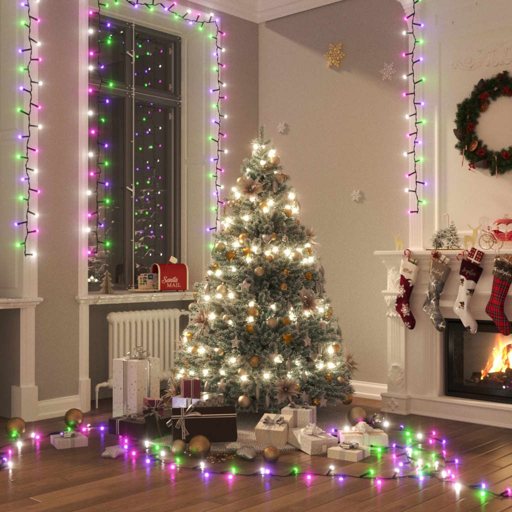 vidaXL Kompakt ljusslinga med 1000 LED flerfärgad pastell 25 m PVC