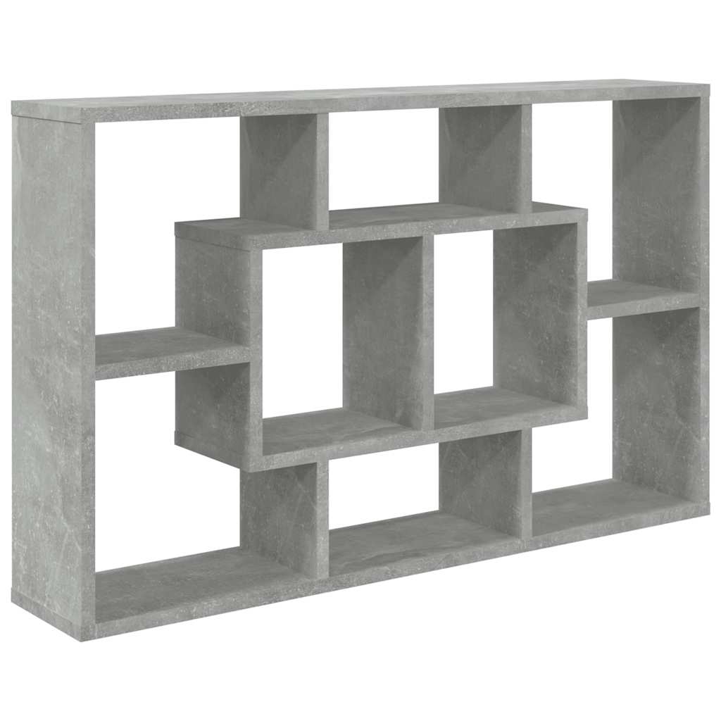 vidaXL Vägghylla betonggrå 85x16x52,5 cm konstruerat trä