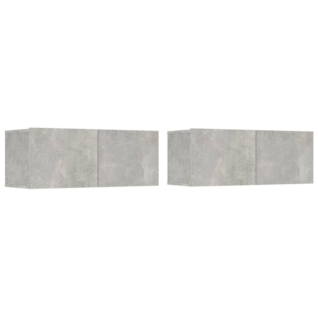vidaXL TV-skåp 2 st betonggrå 80x30x30 cm konstruerat trä