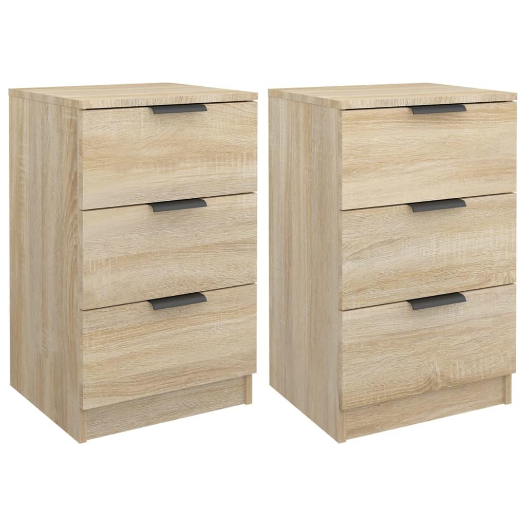 vidaXL Sängbord 2 st sonoma-ek 40x36x65 cm