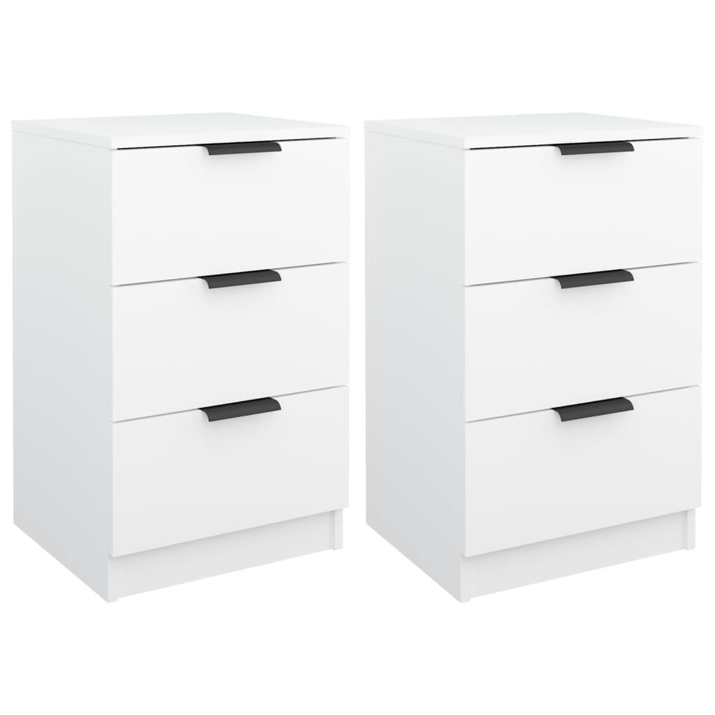 vidaXL Sängbord 2 st vit 40x36x65 cm