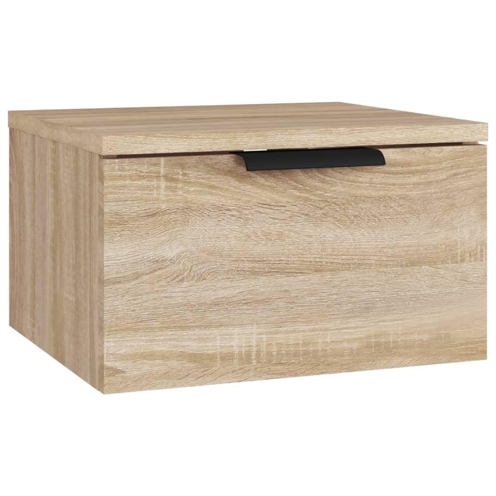 vidaXL Väggmonterat sängbord sonoma-ek 34x30x20 cm