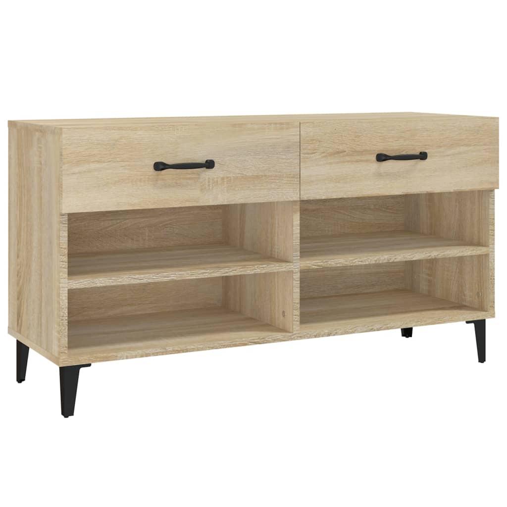 vidaXL Skoskåp sonoma-ek 102x35x55 cm konstruerat trä