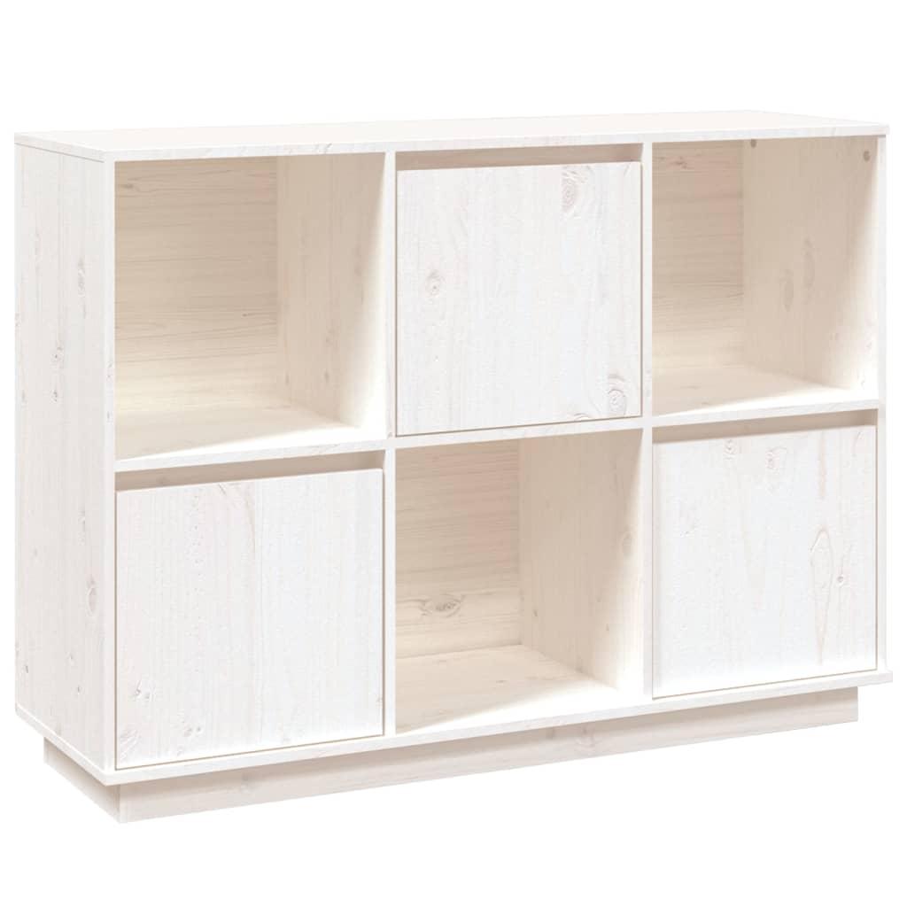 vidaXL Skänk vit 110,5x35x80 cm massiv furu