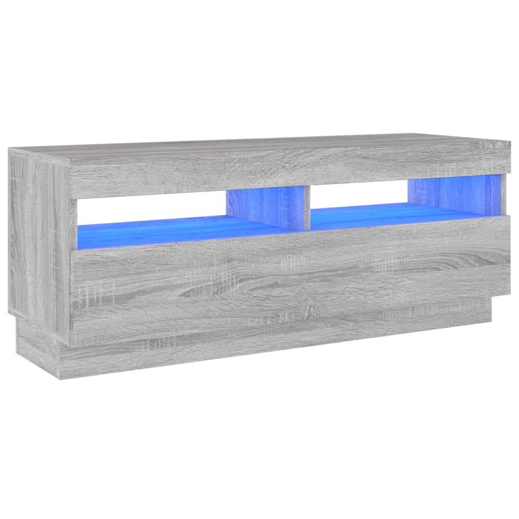 vidaXL Tv-bänk med LED-belysning grå sonoma 100x35x40 cm