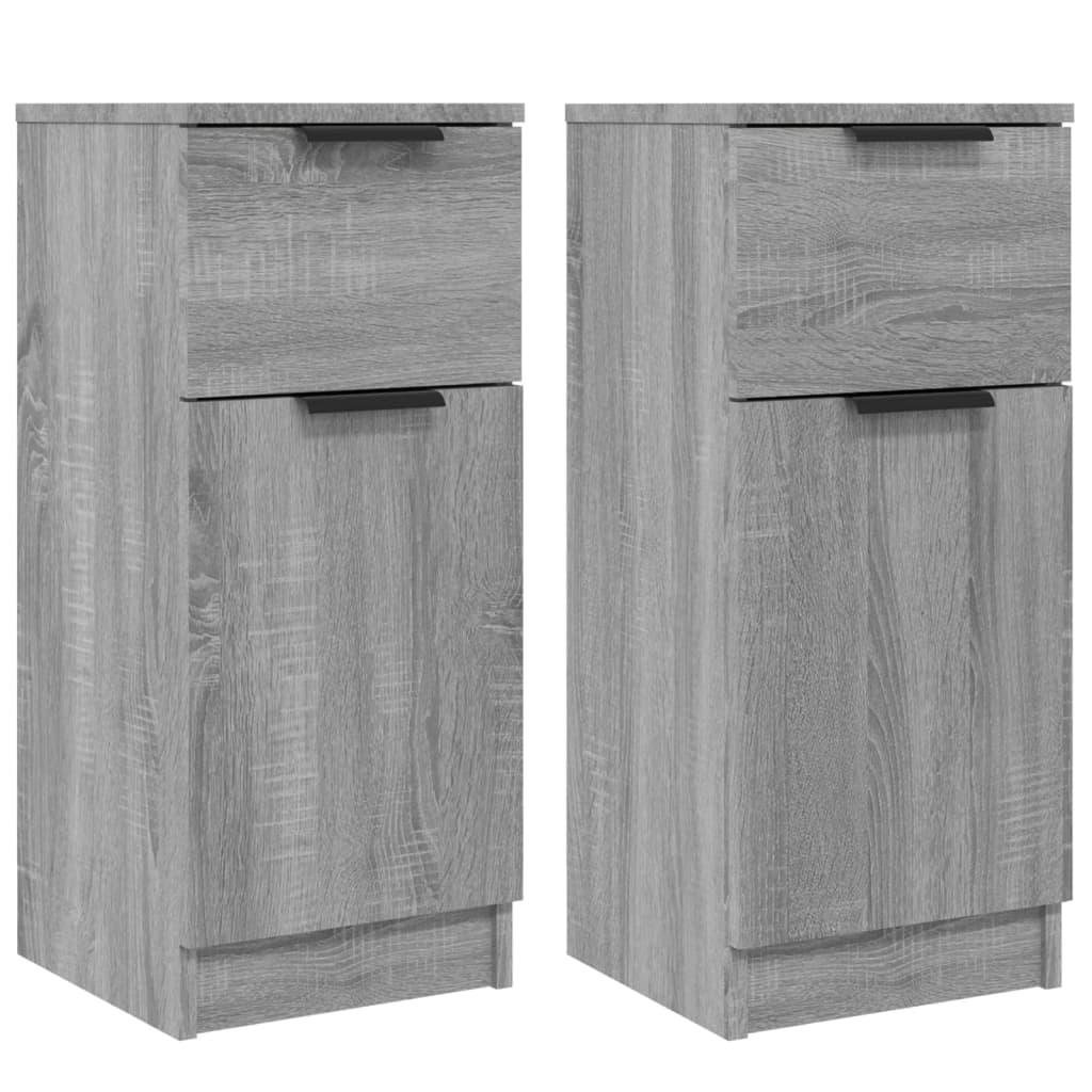 vidaXL Skjenker 2 stk grå sonoma 30x30x70 cm konstruert tre vidaXL Skjenker 2 stk grå sonoma 30x30x70 cm konstruert tre