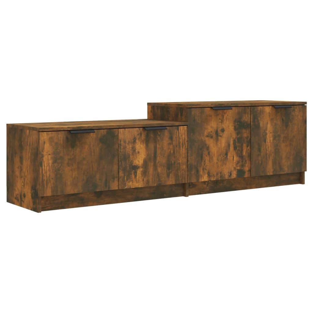 vidaXL Tv-bänk rökfärgad ek 158,5x36x45 cm konstruerat trä