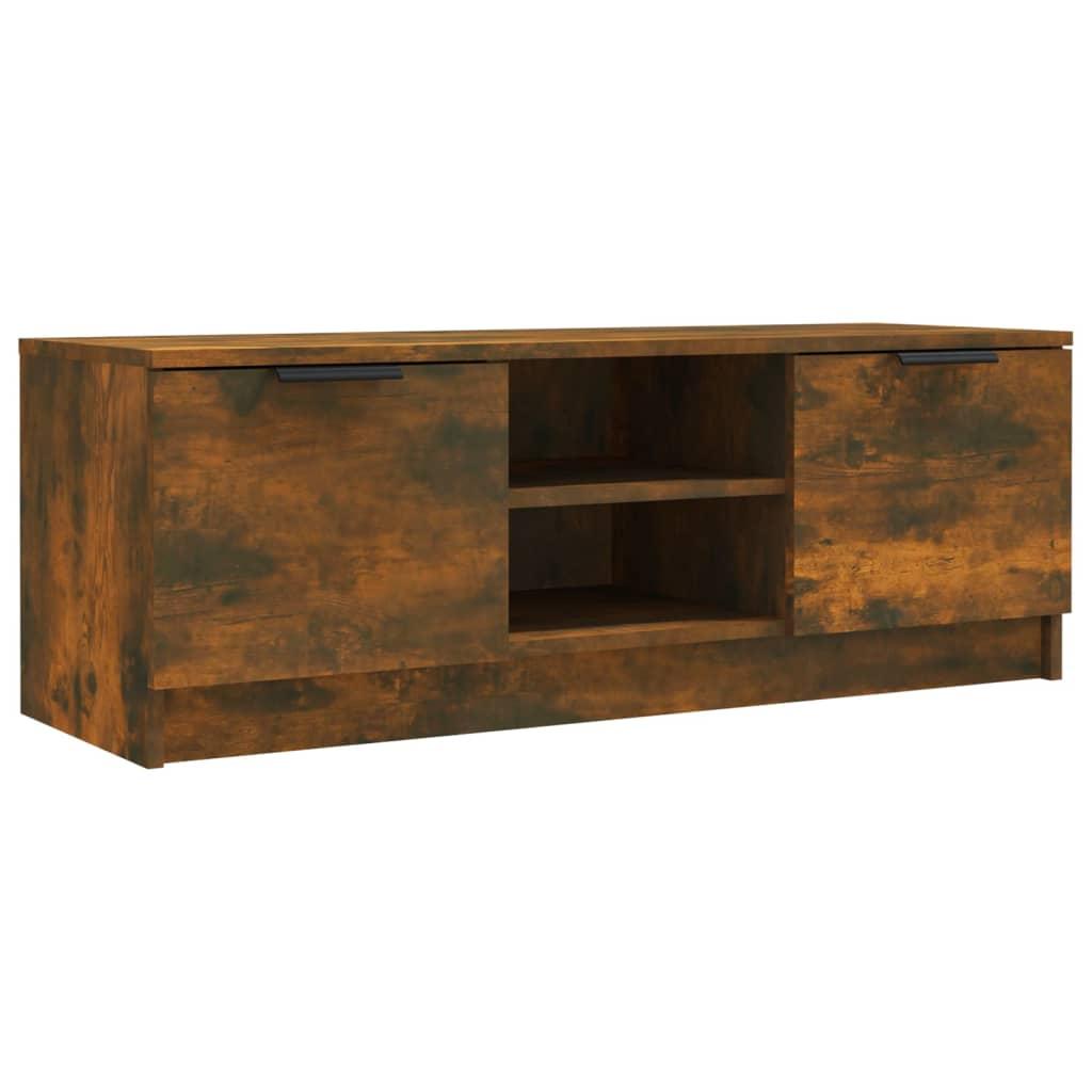 vidaXL Tv-bänk rökfärgad ek 102x35x36,5 cm konstruerat trä