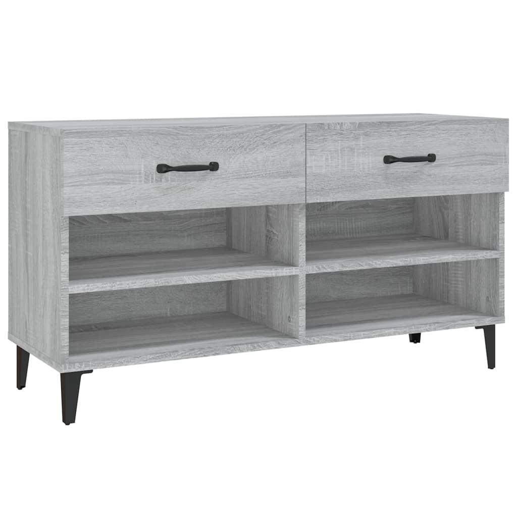 vidaXL Skoställ grå sonoma 102x35x55 cm konstruerat trä