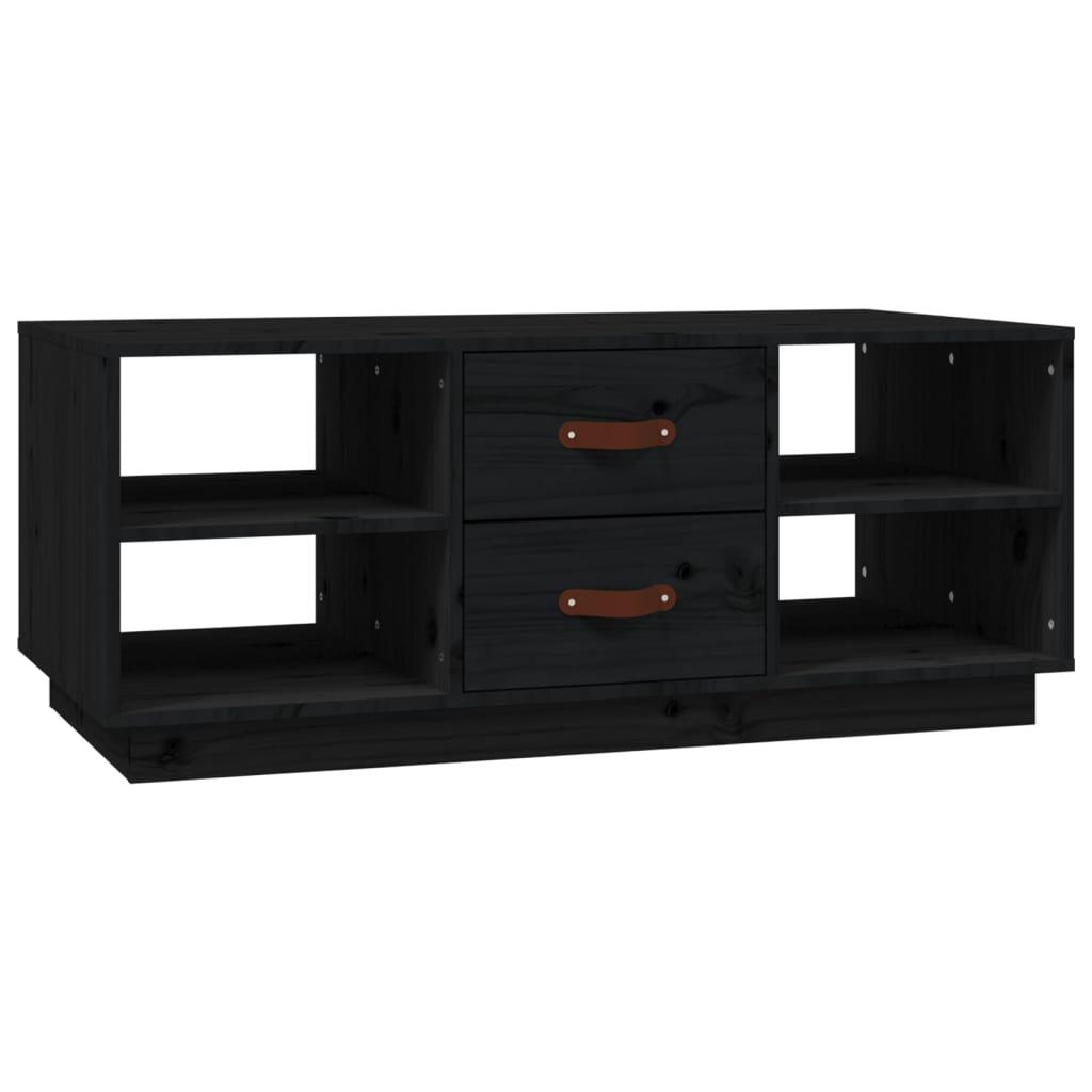vidaXL Soffbord svart 100x50x41 cm massiv furu