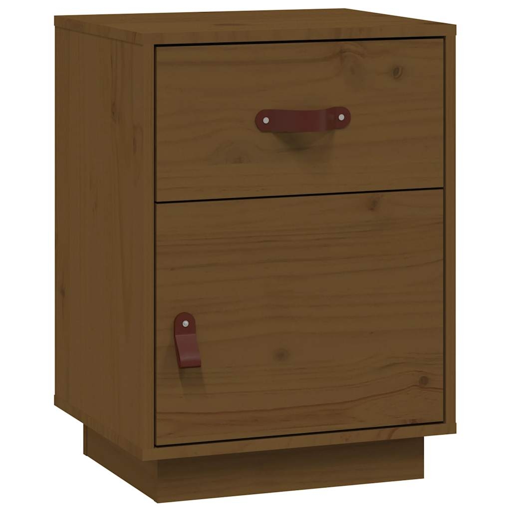 vidaXL Sängbord honungsbrun 40x34x55 cm massiv furu