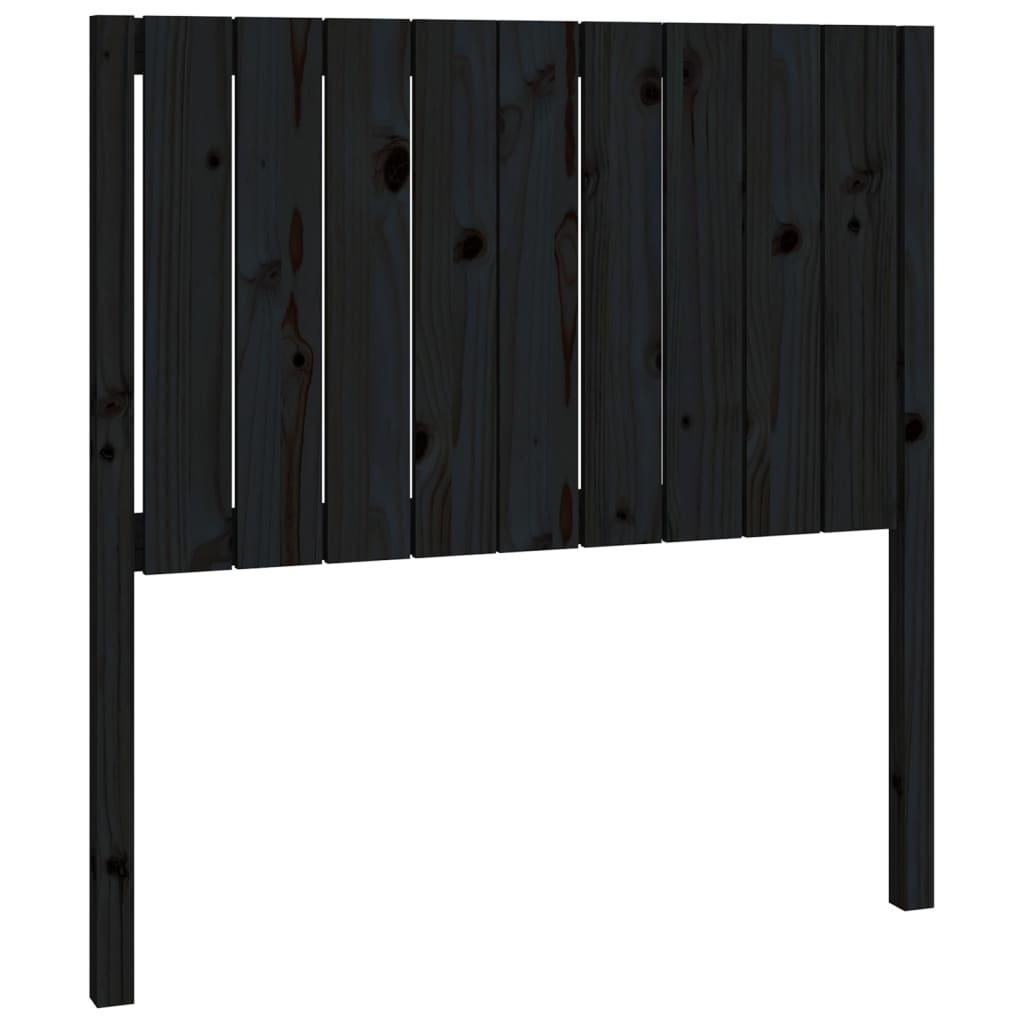 vidaXL Sänggavel svart 95,5x4x100 cm massiv furu
