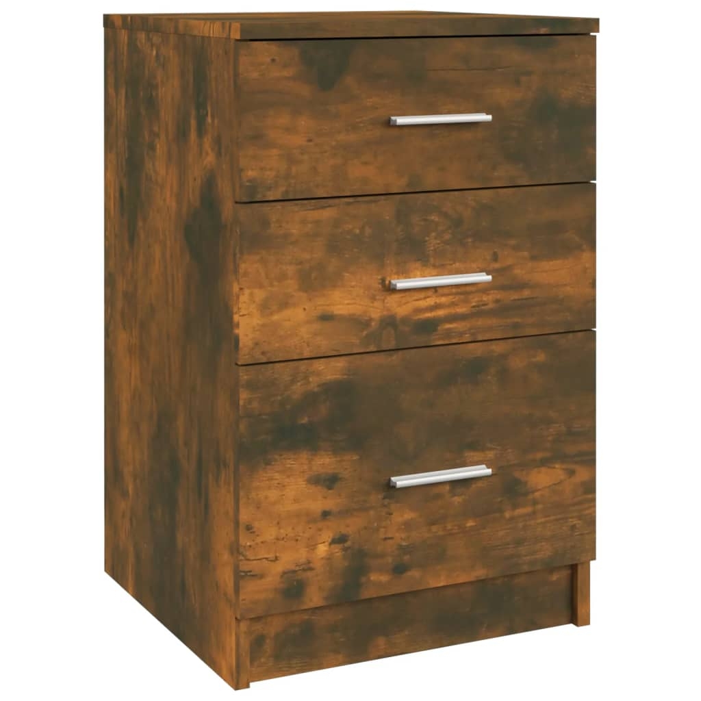 vidaXL Sängbord rökfärgad ek 40x40x63 cm konstruerat trä