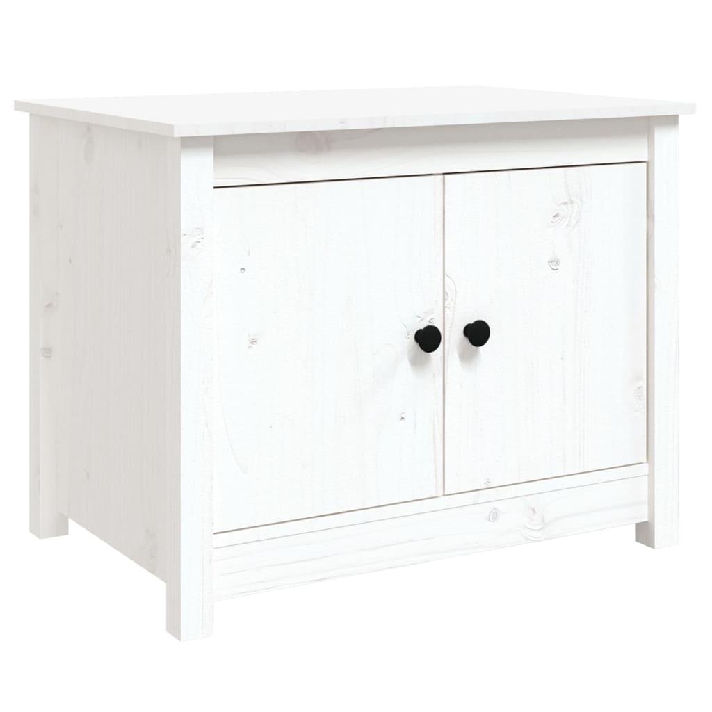 vidaXL Soffbord vit 71x49x55 cm massiv furu