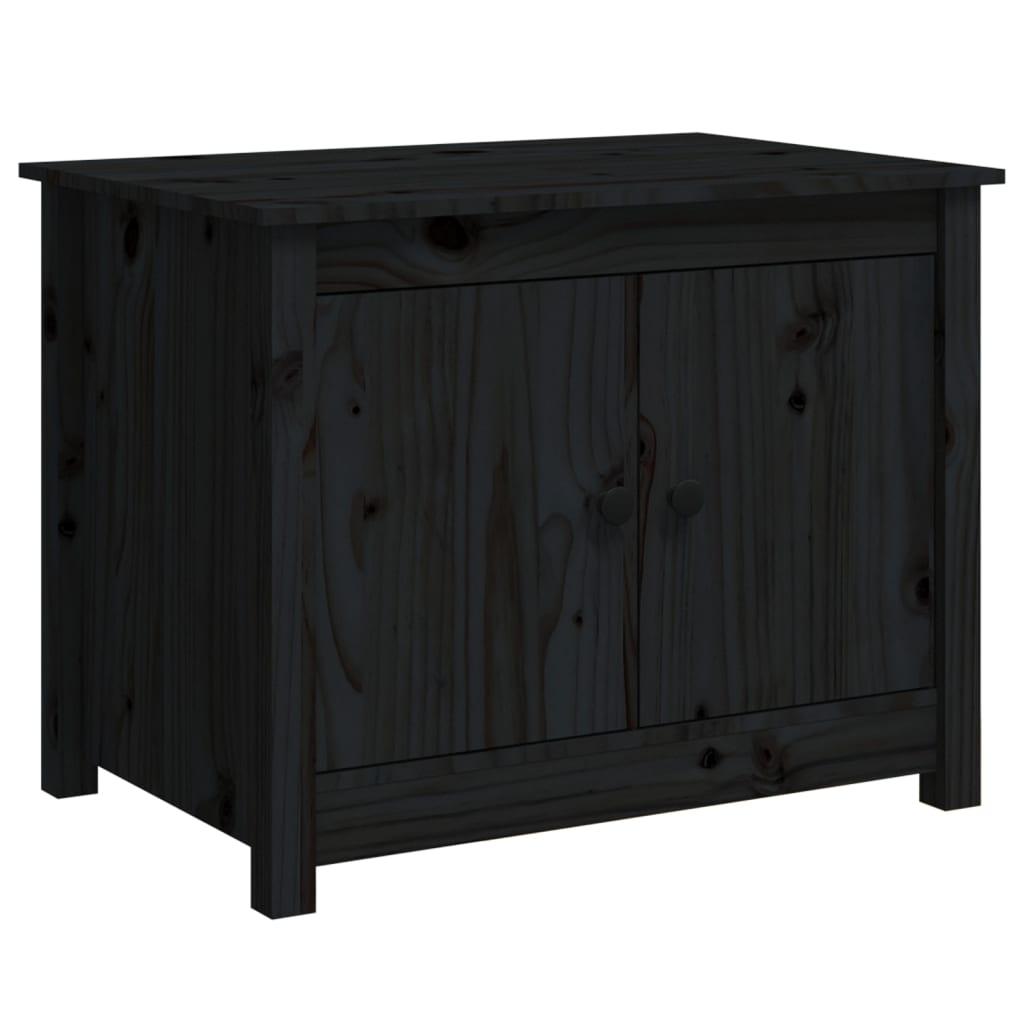 vidaXL Soffbord svart 71x49x55 cm massiv furu