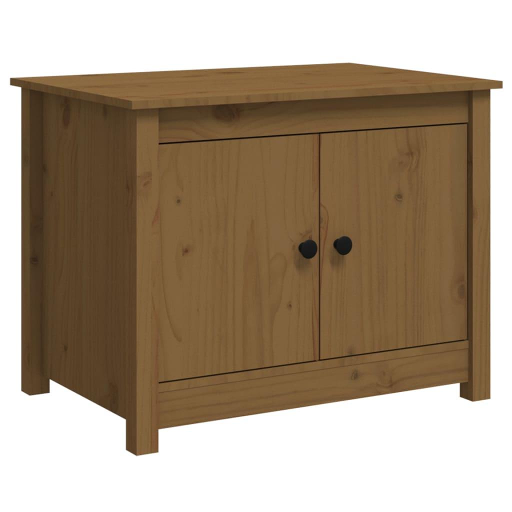 vidaXL Soffbord honungsbrun 71x49x55cm massiv furu